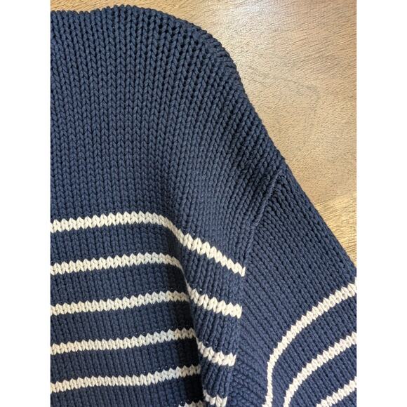 J.CREW Sweater Womens Large Navy Striped CC108 Knitted Long Sleeve Pullover - Picture 5 of 5